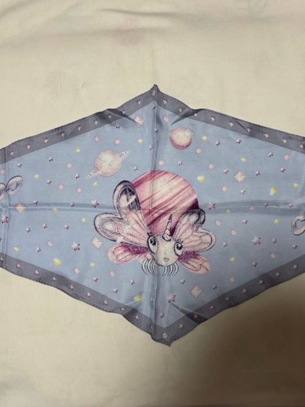 Coach X Kiko Mizuhara Diamond Scarf w Alien Butterfly NWOT